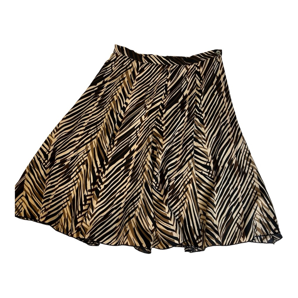 Molly & Max Petite Jungle Print Softly Pleated Gored  Vintage Skirt